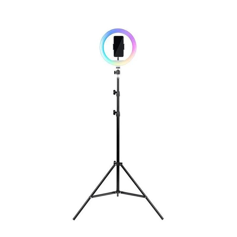 Havit, tripod z pierścieniem świetlnym RGB, ST7026, czarny