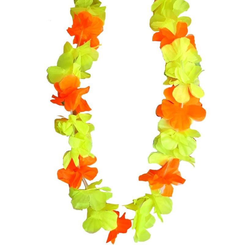 Hawajskie kwiaty, naszyjnik, żółty