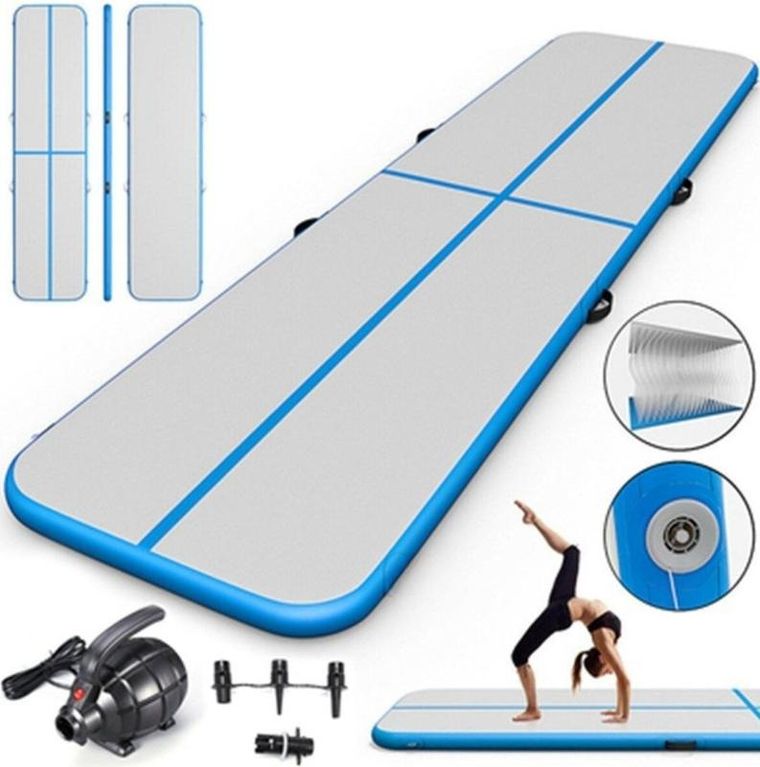 Hedo, airtrack, materac gimnastyczny, ścieżka, niebieski, 500-100-10 cm