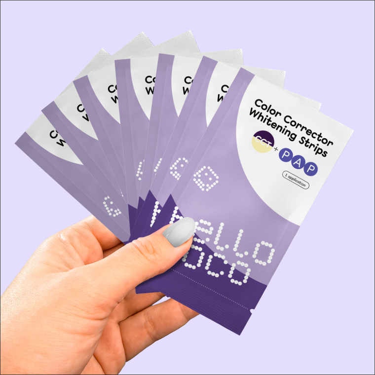 Hello Coco, Whitening Strips, paski wybielające z pap, fioletowe, 14 szt.