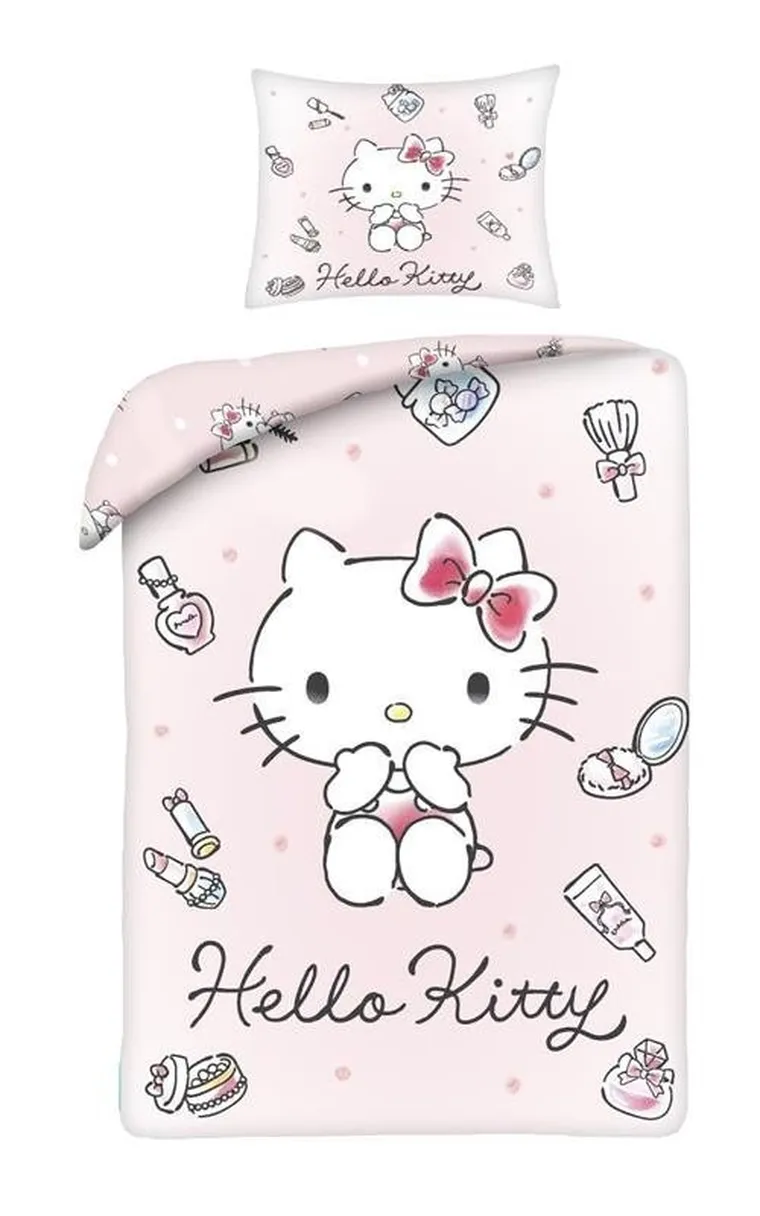 Hello Kitty & Kuromi, 2-częściowy komplet pościeli z mikrofibry, 140-200 cm