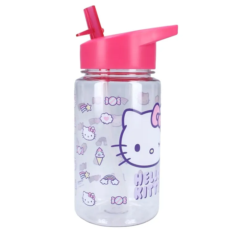 Hello Kitty, Drink Up, bidon ze słomką, różowy, 450 ml