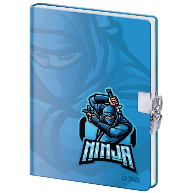 Helma, pamiętnik z kłódką, B6, 60 kartek, gładki, ninja, 1 szt.