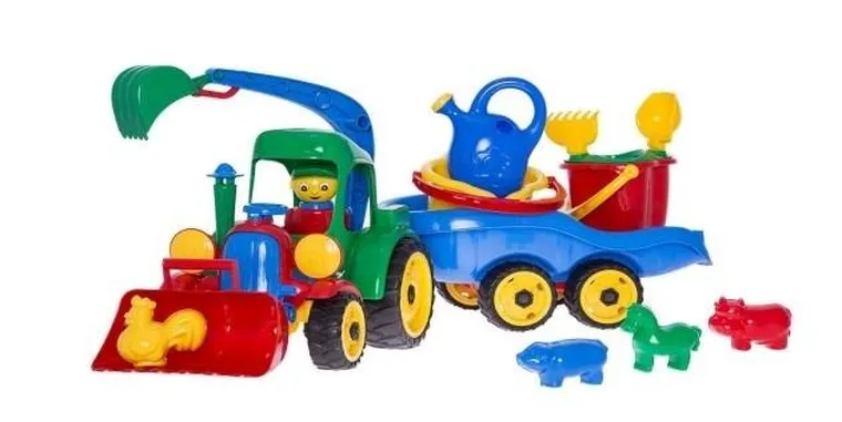 Hemar Family, koparka z przyczepą i akcesoriami do piasku, 10 elementów