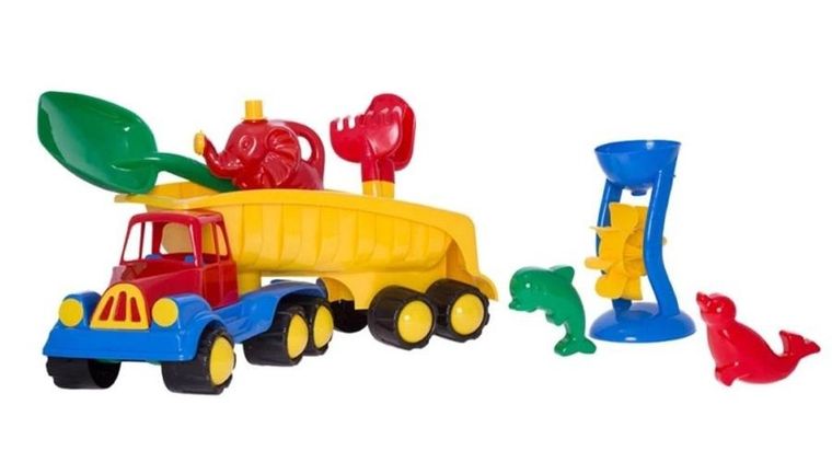 Hemar Family, samochód z naczepą i akcesoriami, 70 cm