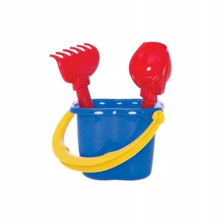 Hemar Family, wiaderko z grabkami i łopatką do piasku, 3 elementy