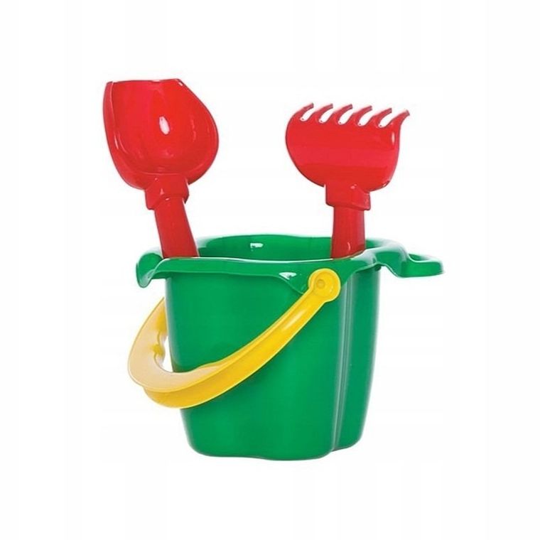 Hemar Family, wiaderko z grabkami i łopatką do piasku, 3 elementy