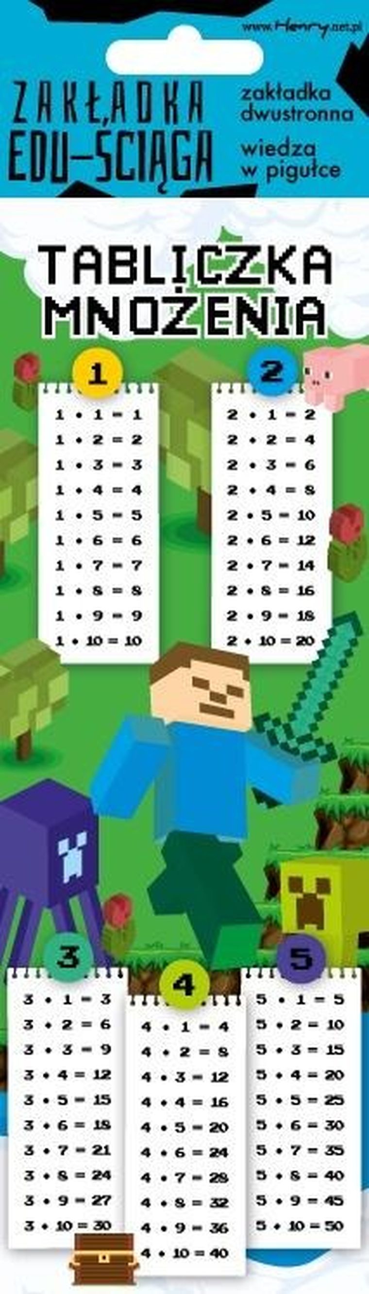 Henry, Edu-Ściąga, zakładka do książki, Tabliczka mnożenia, gra