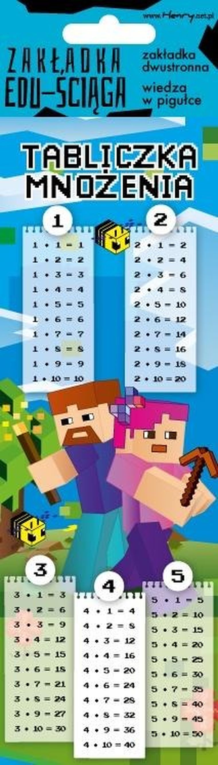 Henry, Edu-Ściąga, zakładka do książki, Tabliczka mnożenia, gra