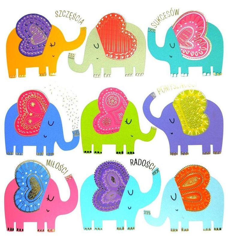 Henry, karnet, 15-15 cm, słonie