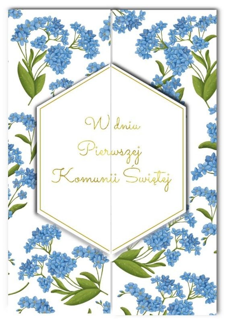 Henry, karnet A5, komunia, niezapominajki