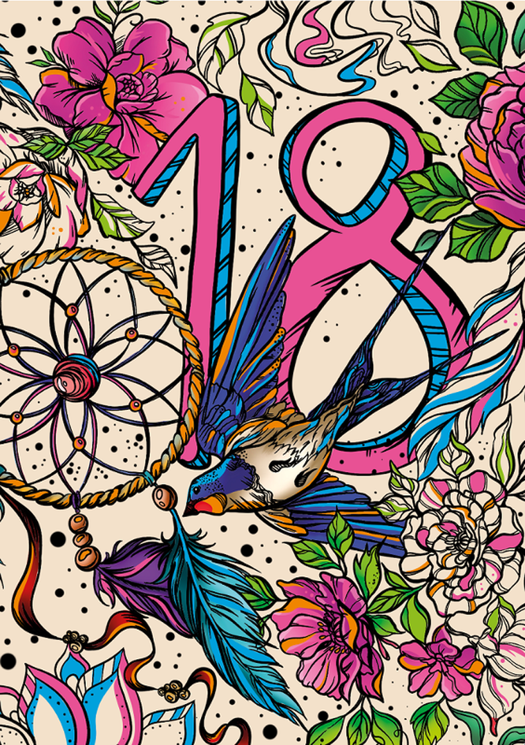 Henry, karnet A5, neon, 18 dziewczyna