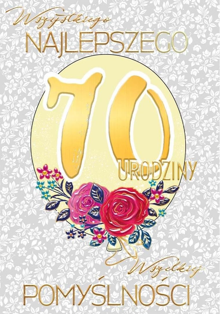 Henry, karnet A5 z kopertą, złocony, urodziny 70, balon glamur