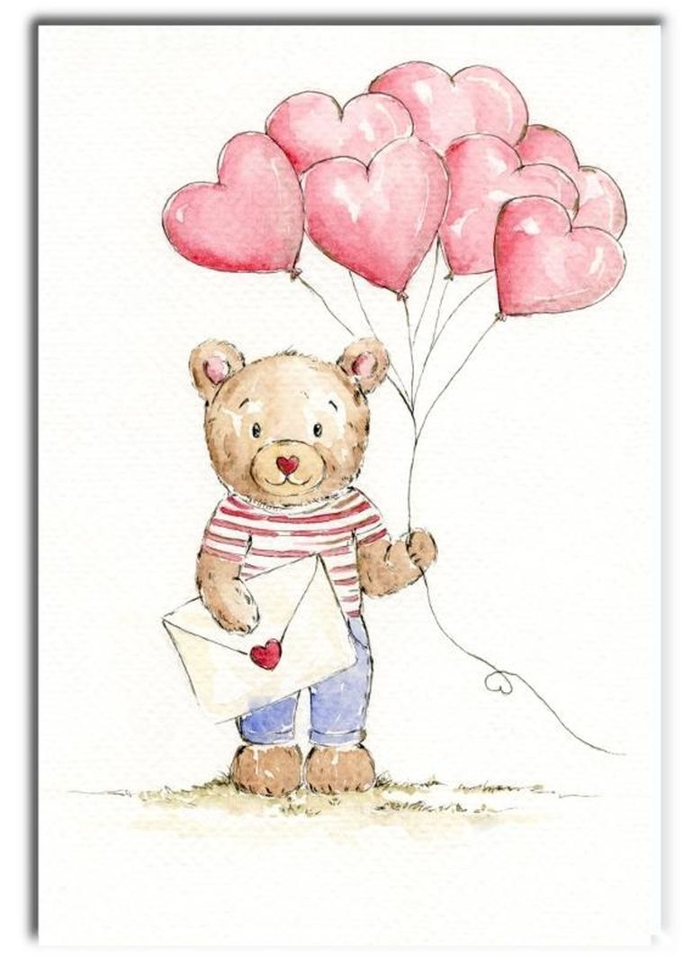 Henry, karnet B6, miś z balonami