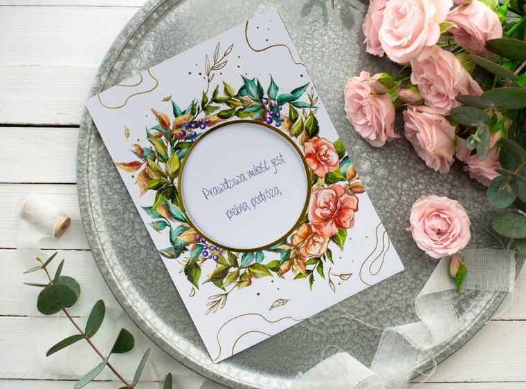 Henry, karnet B6, ślub, cytat, róża