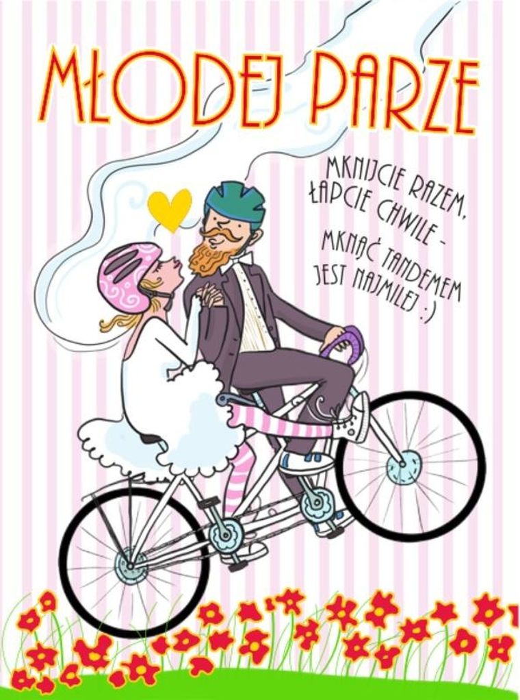 Henry, karnet B6, ślub, para na rowerze