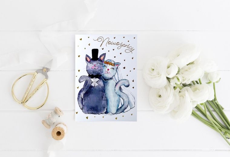 Henry, karnet B6, ślub, z kieszonką, koty