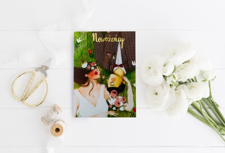 Henry, karnet B6, ślub, z kieszonką, łąka