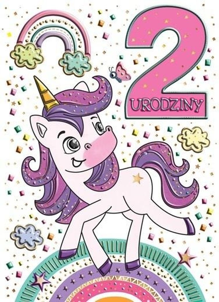 Henry, karnet B6 urodzinowy z kopertą, jednorożec