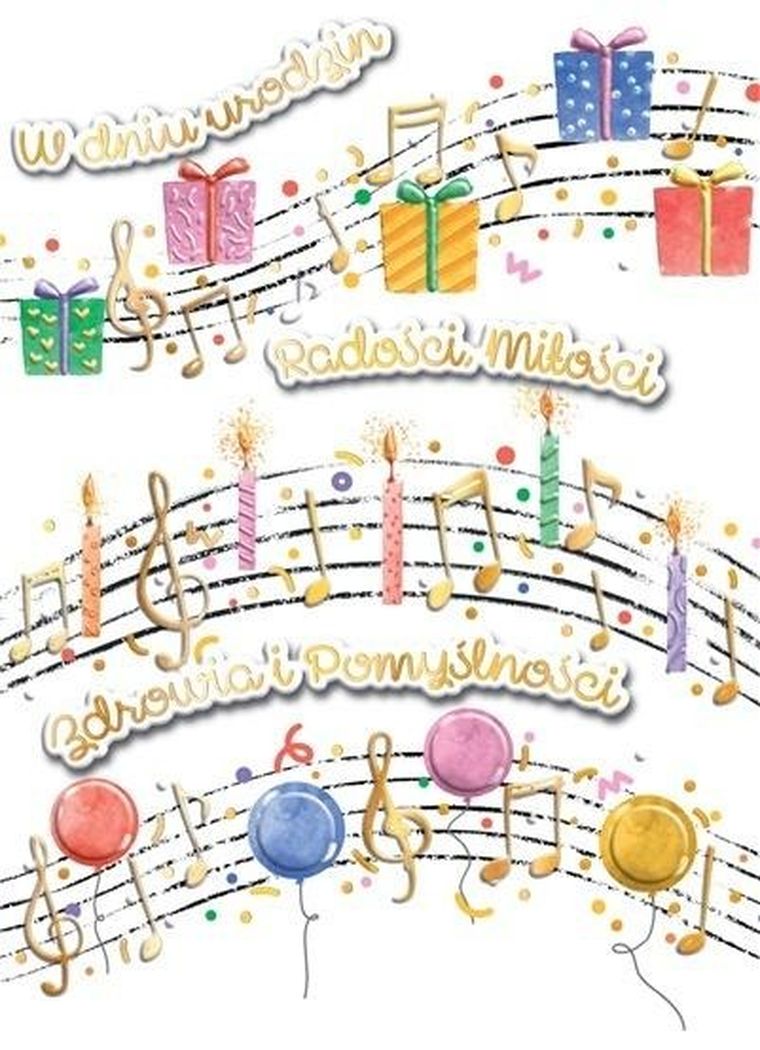 Henry, karnet B6 urodzinowy z kopertą, nuty