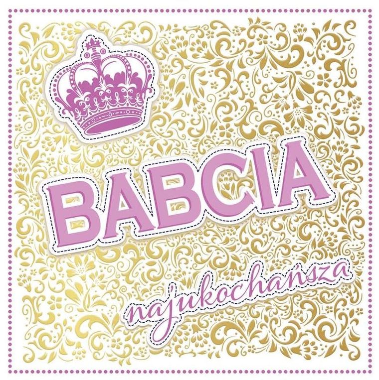 Henry, karnet dzien babci z kopertą, korona, złoty, 150-150 cm