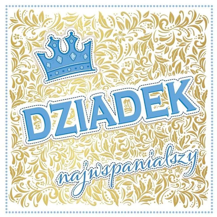 Henry, karnet dzien dziadka z kopertą, korona, złoty, 150-150 cm