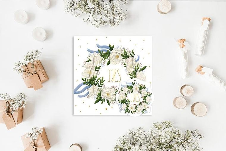 Henry, karnet, IHS z wianuszkiem