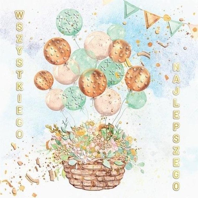 Henry, karnet, kosz z balonami