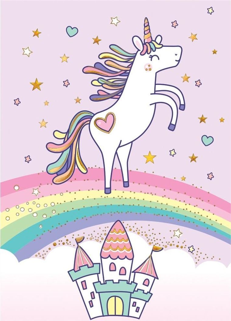 Henry, karnet mini B8, Unicorn tęcza