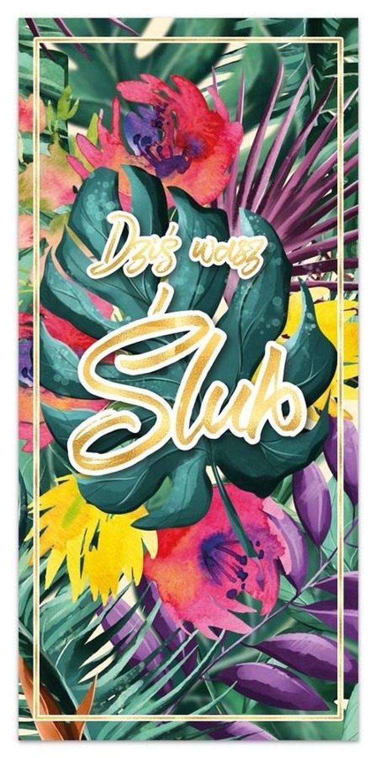 Henry, karnet pamiątka, ślub, liście tropikalne