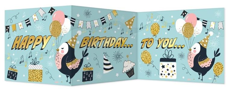 Henry, karnet składany B6, Urodziny, Ptaszyna