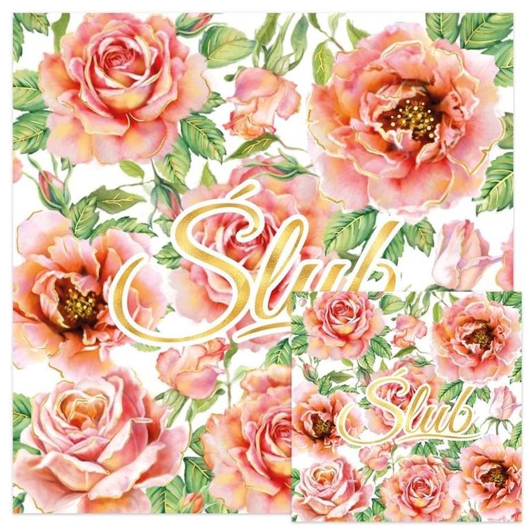 Henry, karnet, ślub, herbaciane róże