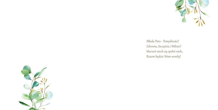 Henry, karnet ślub, liście, lakier 3D