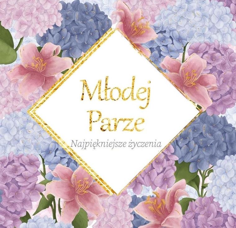 Henry, karnet, z bilecikiem, ślub, hortensje