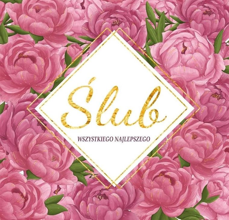 Henry, karnet, z bilecikiem, ślub, piwonie