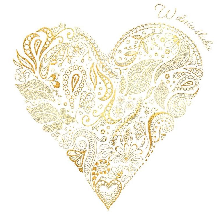 Henry, karnet z bilecikiem, ślub, serce pattern