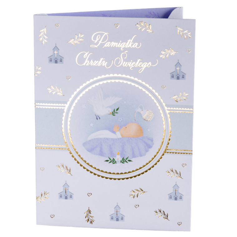 Henry, karnet z kieszonką, B6, Chrzest Św., niebieski