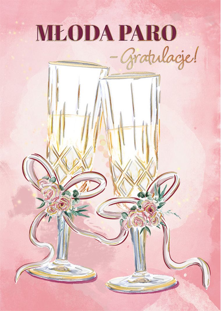 Henry, karnet z kieszonką, B6, ślub, kieliszki