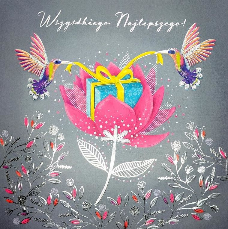 Henry, karnet z kopertą, 15-15 cm, prezent kolibry