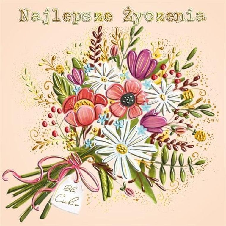 Henry, karnet z kopertą, 15-15 cm, złocony, letni bukiet