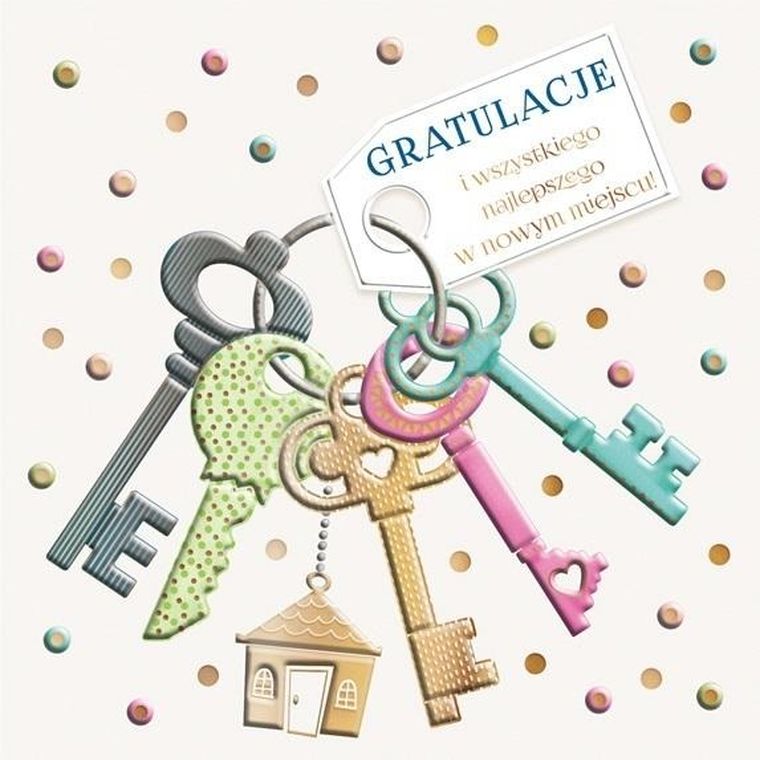 Henry, kartka okolicznościowa, Gratulacje Dom Klucze