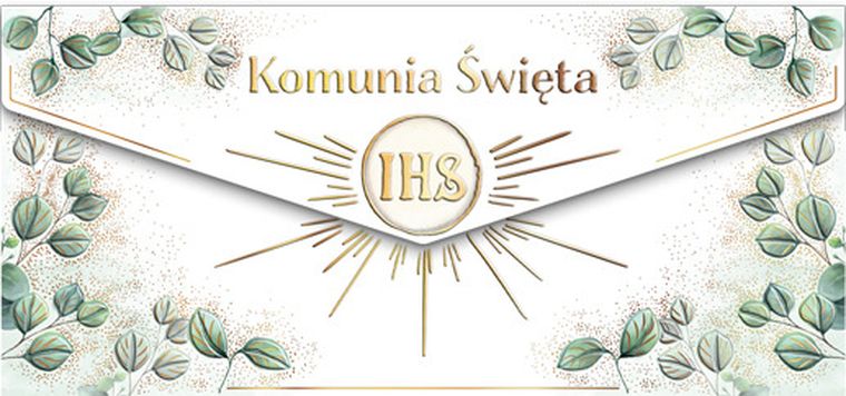 Henry, koperta prezentowa na pieniądze, Komunia Kielich z eukaliptusem