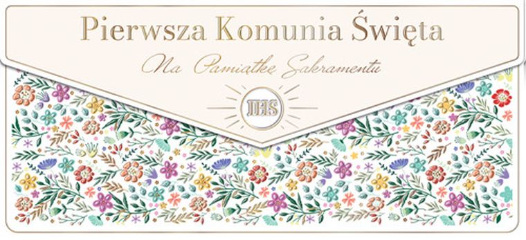 Henry, koperta prezentowa na pieniądze, Komunia Wianuszek kolorowy