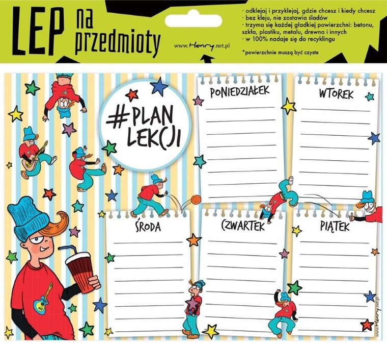 Henry, Lep na przedmioty, elektrostatyczny plan lekcji, A5, dziewczyna