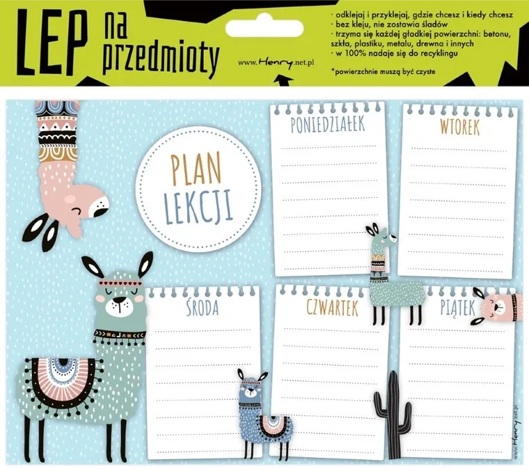 Henry, Lep na przedmioty, elektrostatyczny plan lekcji, A5, lamy