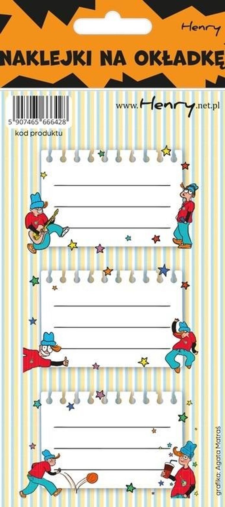 Henry, naklejki na zeszyty, Chłopak