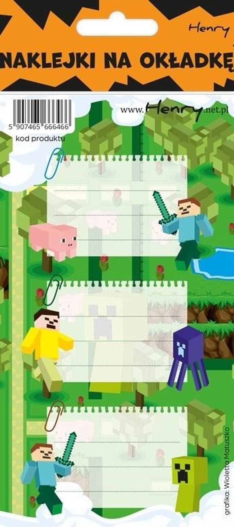Henry, naklejki na zeszyty, Gra