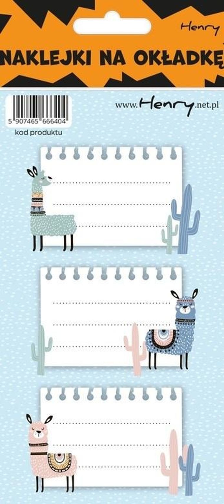 Henry, naklejki na zeszyty, Lama