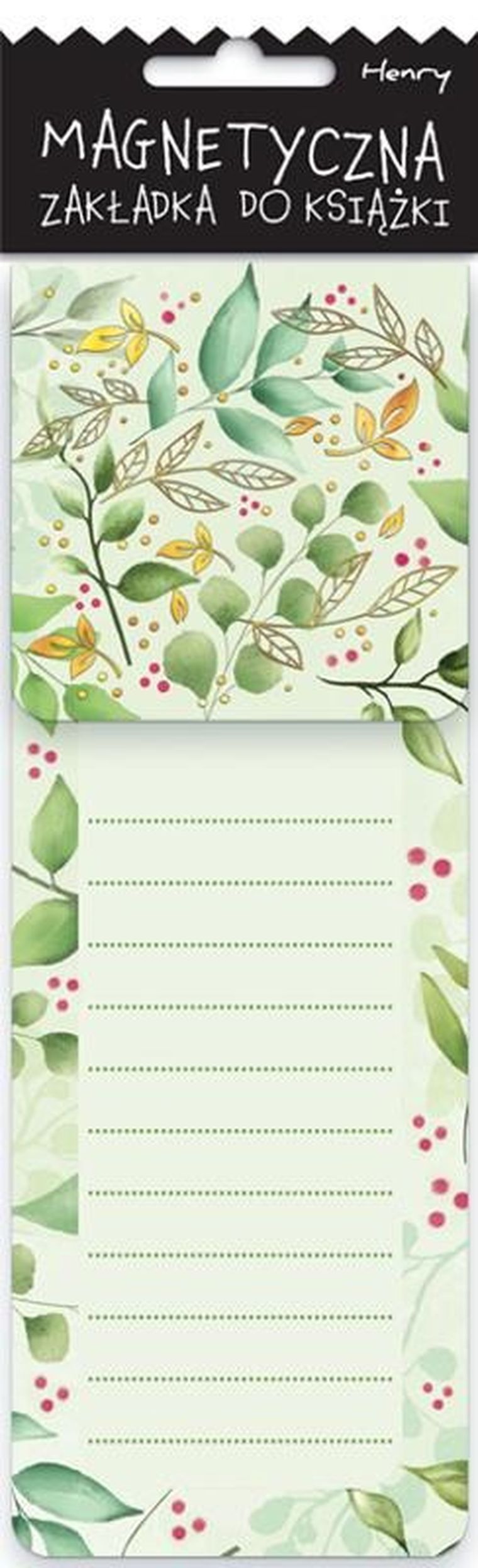 Henry, zakladka do ksiazki, magnetyczna, listki