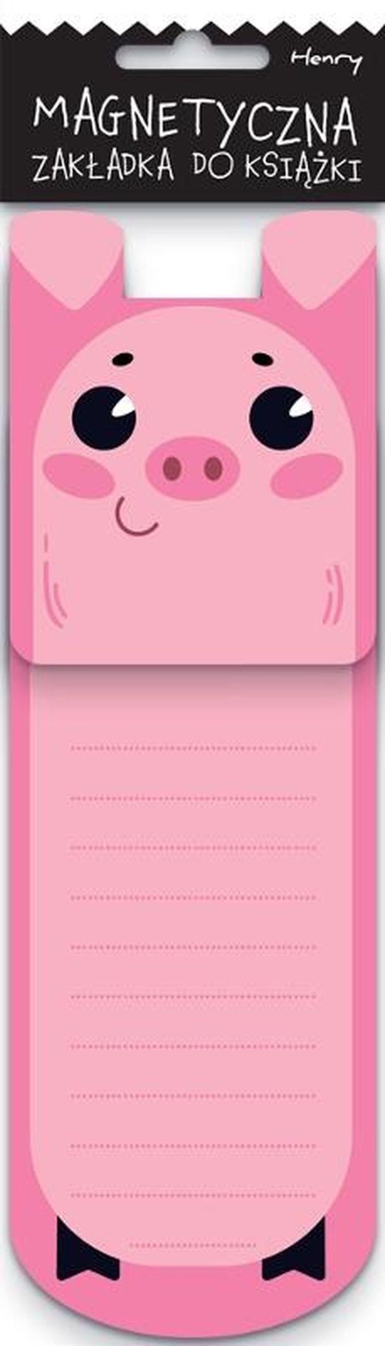 Henry, zakladka do ksiazki, magnetyczna, świnka